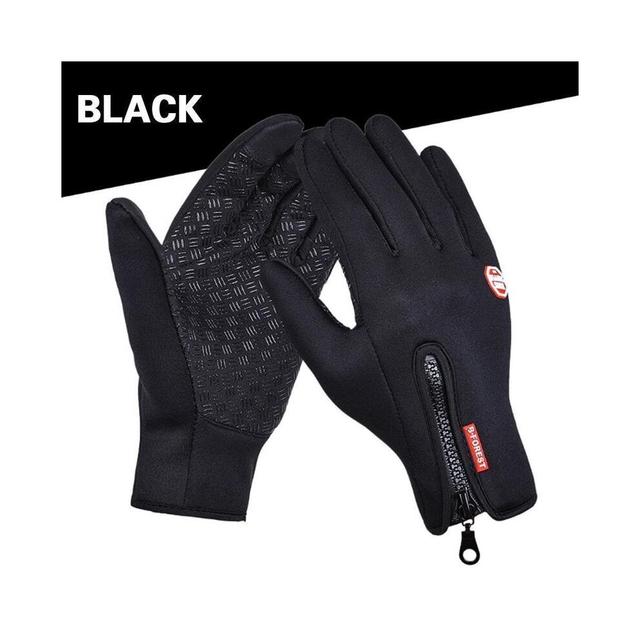(Black-XL) Newly Winter Gloves Unisex Waterproof Touchscreen Keep Warm Gloves For Men Women