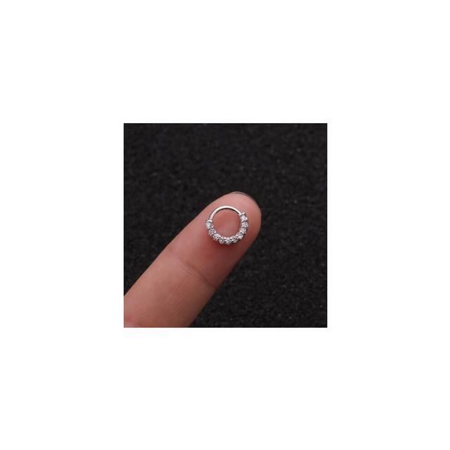 (Light Yellow Gold Color, Black) 1PC 6/8/10mm Gold/Rose Silver Stainless Steel CZ Ear Tragus Daith Cartilage Piercing Jewelry