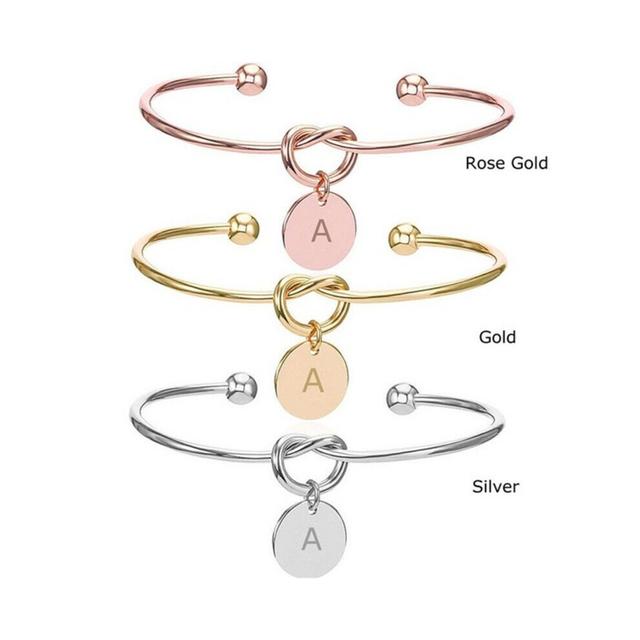 (Light Yellow Gold Color, Pink) Women Men Charm Bracelet Rose Alloy Letter Fine Bracelets Bangles Female Personality Jewelry