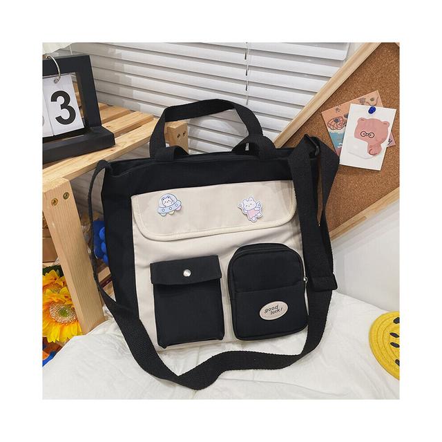 (beige, S) Shoulder Bag Student Postman Female Crossbody Bags Japanese-style Handbags For Women Canvas Bag Bags For Women