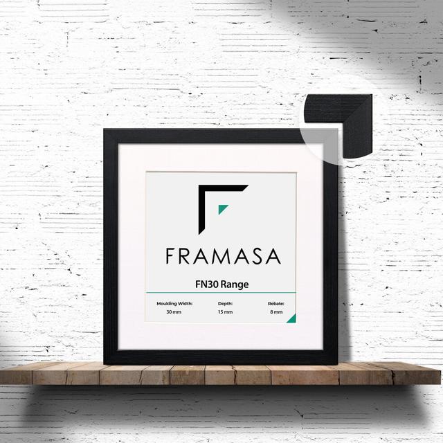 (Black Frame White Mount, 18x18 Pic (22x22 Frame)) Picture Frames Photo Frames With Mounts Flat Wooden Effect Picture Frames With Multicolored Mounts