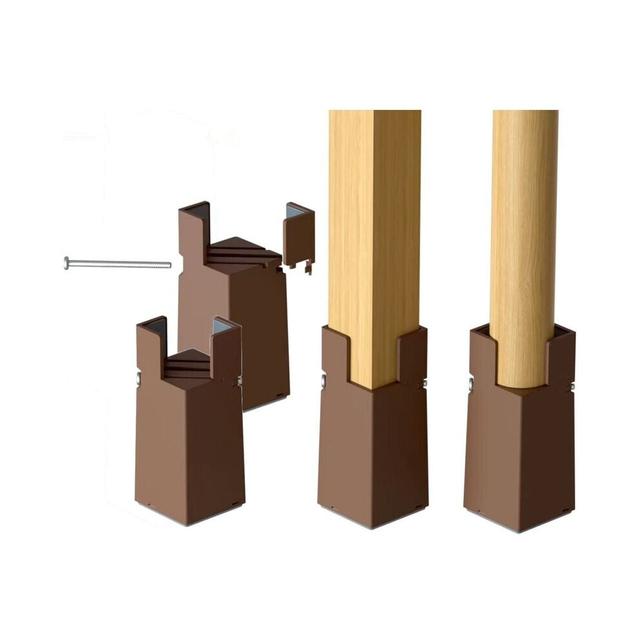4PCS Adjustable Bed Risers 22-42mm Brown Furniture Riser 10cm for Chair Table Sofa Legs with Screw Clamp