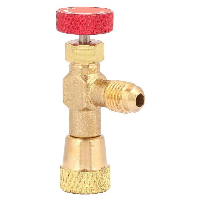 Brass Flow Control Valve Flow Control Valve for R410A Charging Hose, 1/4'' - 5/16''