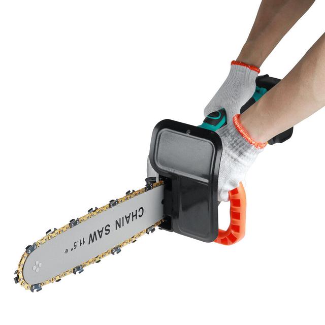 (One Battery, US Plug) 100/125mm Electric Angle Grinder Chainsaw Woodworking Cutting Chainsaw Bracket W/ 1/2pcs Battery