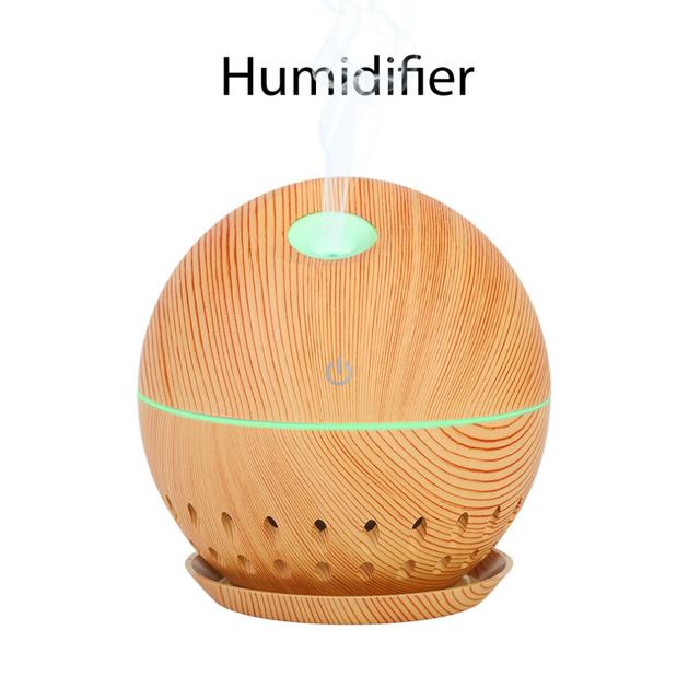 USB Hollow Humidifier Oil Diffuser 130ml with 7 LED Colors, Travel-Friendly
