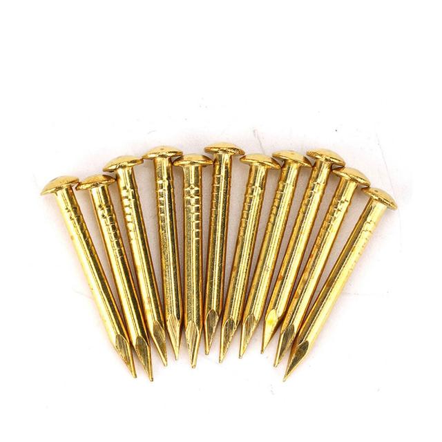 100Pcs Round Head Nail Brass Furniture Hinge