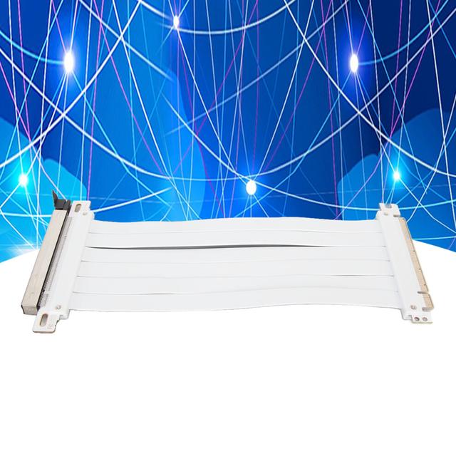 PCIE 3.0 x16 Extender Riser Cable, 30cm, White, 180 Flexible