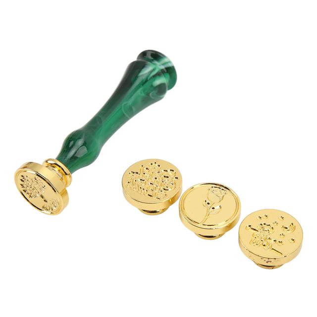 Rust-resistant Wax Seal Stamp Kit with Resin Handle & Gift Box
