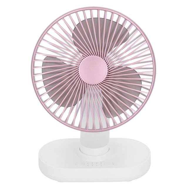 Mini Desktop Fan D77, 4000mAh, Pink Portable Noiseless USB Rechargeable