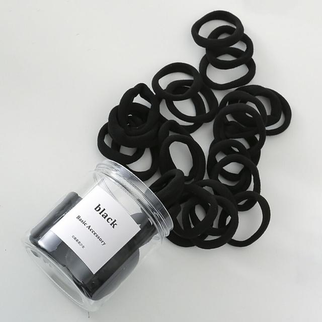 50 Pcs Velvet Hair Ties Classic Style, Black, 8.5x7.4cm