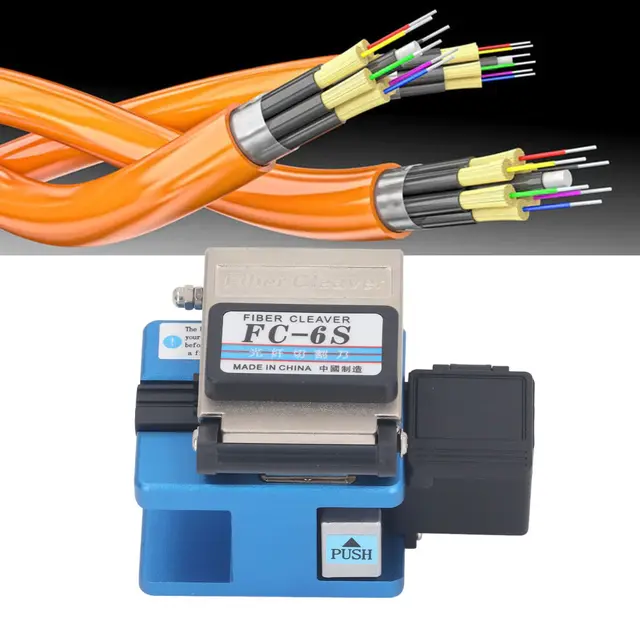 Fiber Cleaver FC-6S Optical Cutter, Blue, 125μm, 10mm Cut