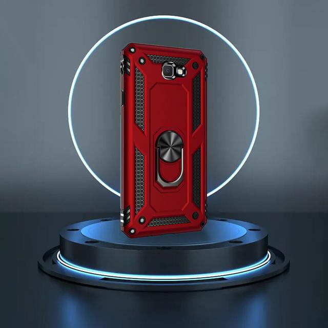 Rugged PC Phone Case for Galaxy J7 Prime, ON7 2016, 5.5inch Red