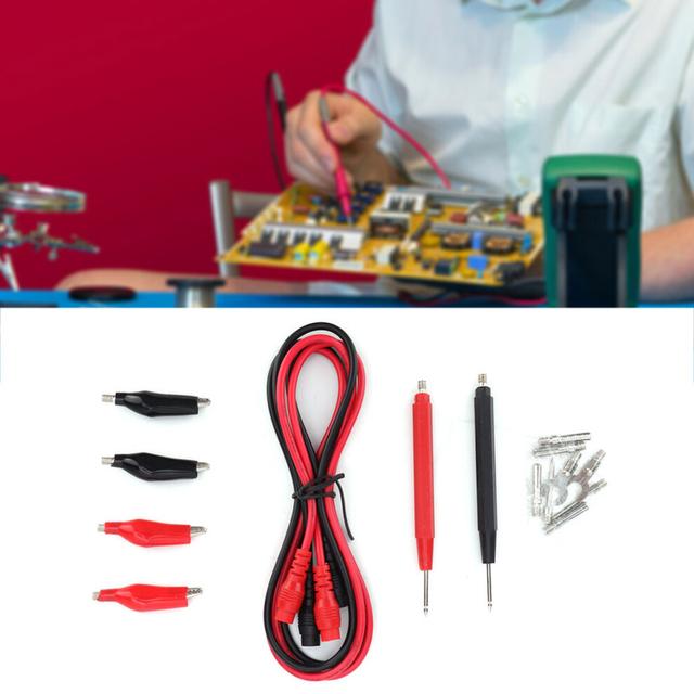6-in-1 Multifunction Digital Multimeter Test Lead & Alligator Clip Set, Red/Black