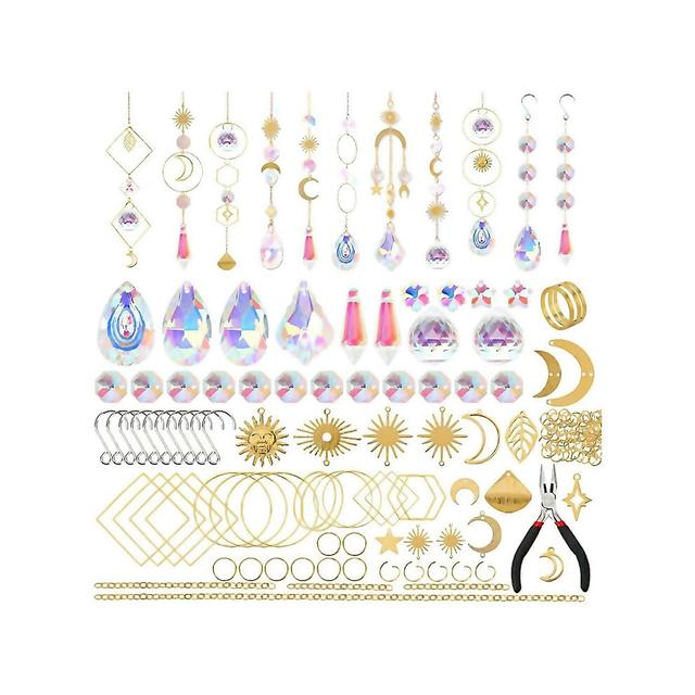 For 200 Pcs Crystal Sun Catchers With Crystals Gold