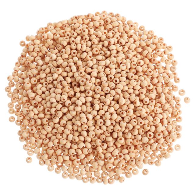 Wooden Beads Light Yellow 1800pcs 0.16x0.16x0.16in