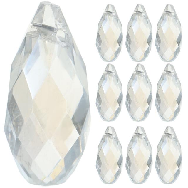 30pcs Water Drop Glass Loose Beads Hairpin Clothing Glass