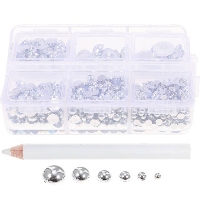 1 Box Half Round Imitation Pearl Abs Accessories Artificial