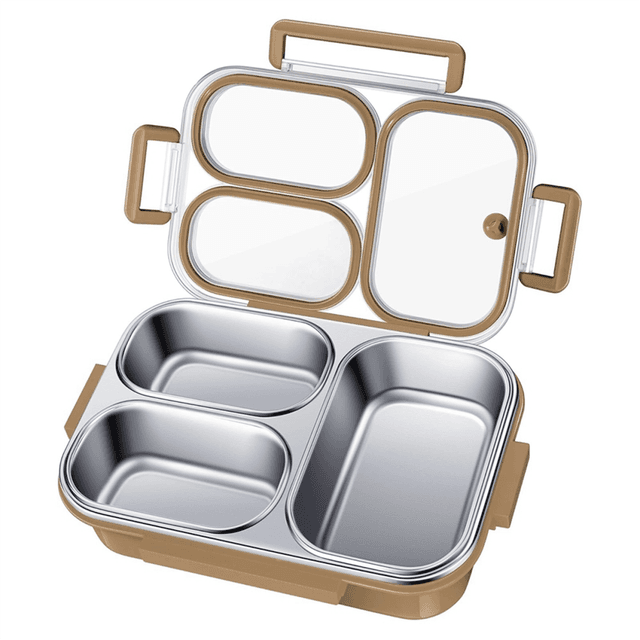 Stainless Steel Lunch Box 3 Compartment Metal Lunch Container B