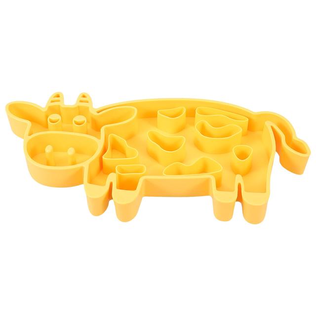 Choking Pet Bowl Pet Slow Feeder Bowl Round Yellow 1pack