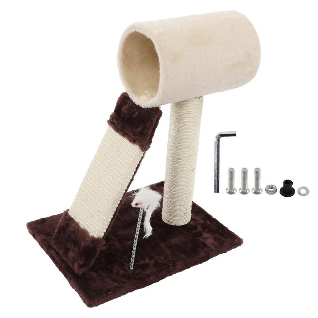 Sisal Cat Scratching Post Climbing Stable Tower with Mouse Toy