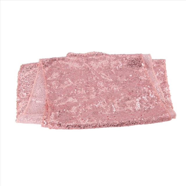 Sparkly Rose Gold Sequin Table Runners 12X71 Inch Shimmer Table for Wedding Party Anniversary Birthday Cake Table Cloth