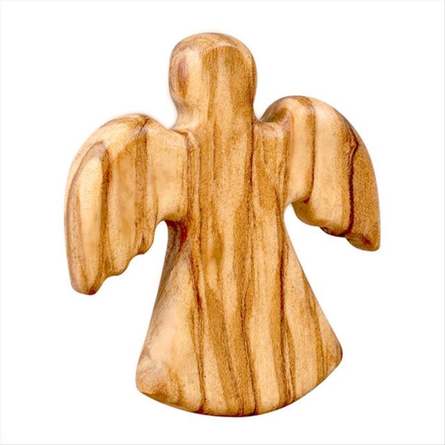 Angel Olive Wood Baptism Prayer Decoration Wooden Crafts Ornaments Gift,Wings Inward