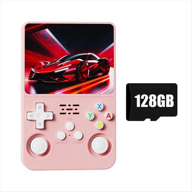 K36S R36S Retro Game Console 128GB 3.5 Inch IPS Screen Linux WIFI Portable Pocket Game Player for Kids Gift Pink