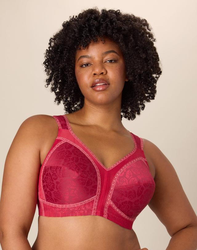 Playtex 18 Hour Ultimate Shoulder Comfort Wireless Bra Smart Red 46DD Women's