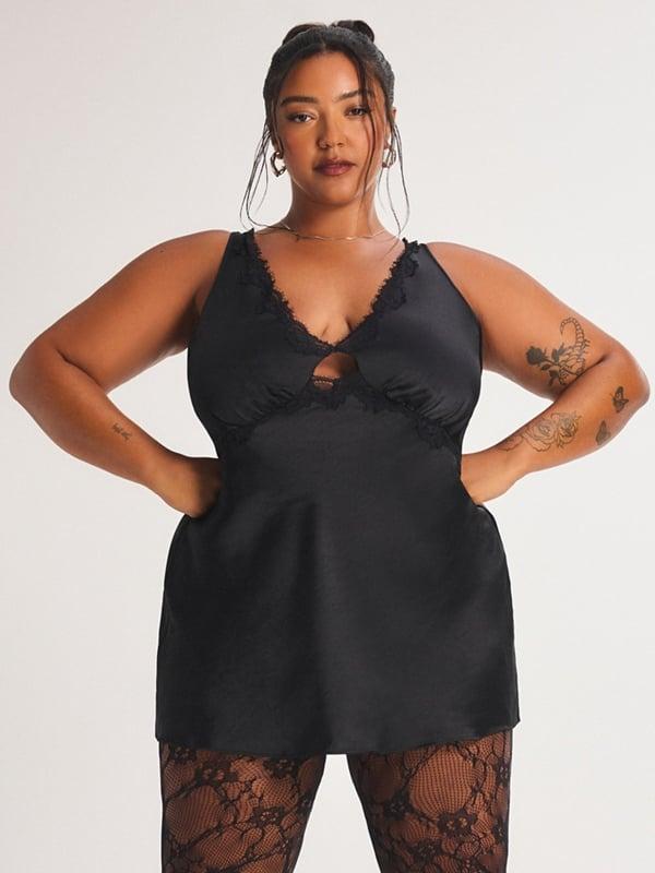 Savage X Noir Satin Mini Dress