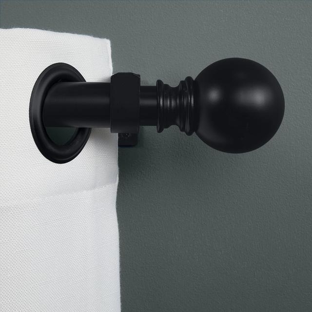 Drapery Curtains Globe Adjustable Curtain Rods - Black, Select Blinds