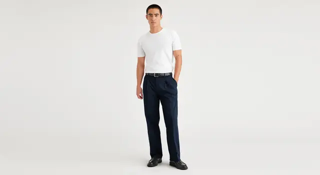 Dockers Essential Chinos - Pleated - Classic Fit - Men's - Blue 36 x 29