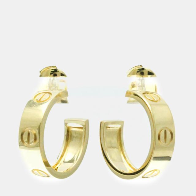 Cartier 18K Yellow Gold Half Hoop Love Earrings