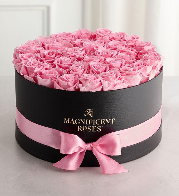 1-800-Flowers Flower Delivery Magnificent Preserved Roses Luxe Pink