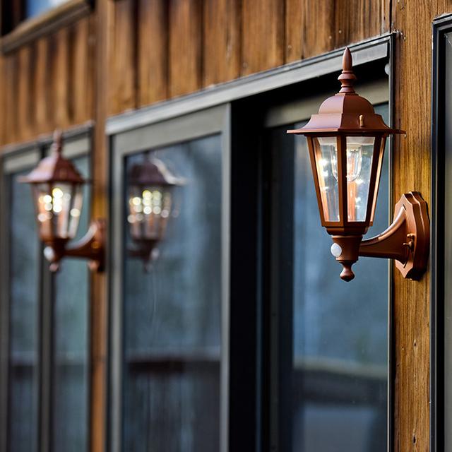 Motion Activated Outdoor Wall Sconces (2-Pack) - White