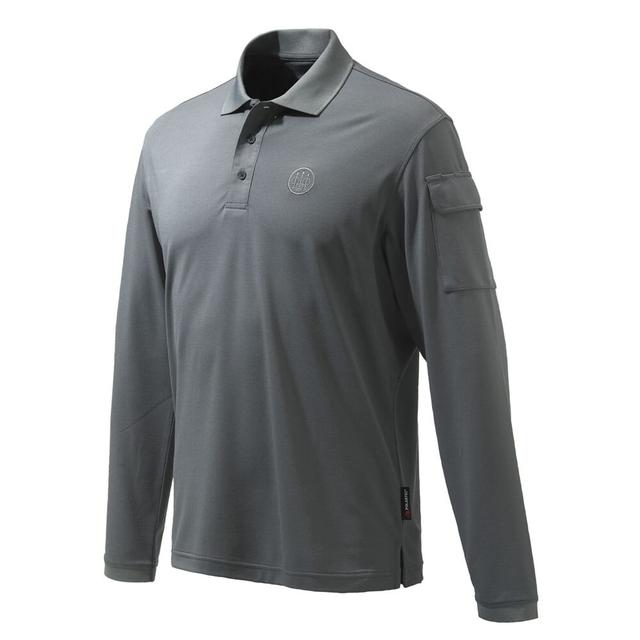 Beretta Miller LS Polo Smoked Pearl MP025T2012094C Top in Gray, 3XL