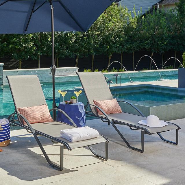 South Beach Aluminum with Sling 2 Piece Chaise Lounge (Metallica)