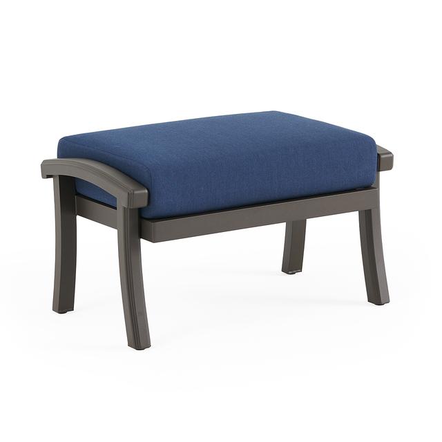 Fairmont Aged Bronze Aluminum with Cushion Ottoman (Spectrum Indigo)