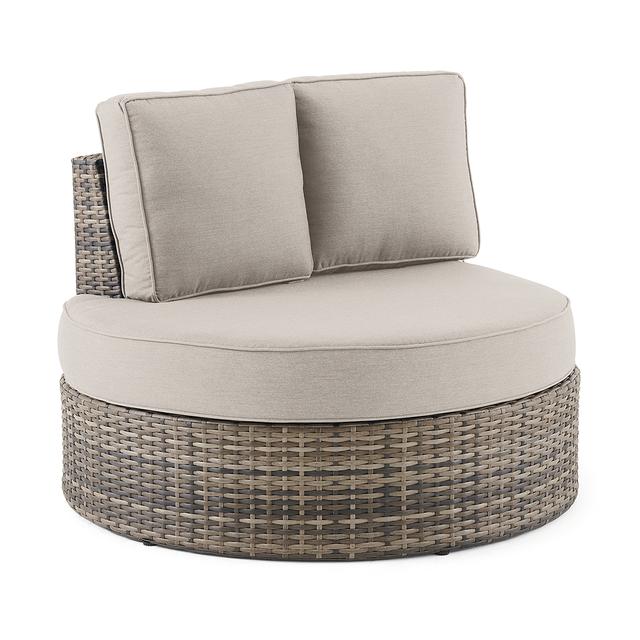 San Lucas Left Facing Cuddle Bed Sectional in Lunar Rock Wicker