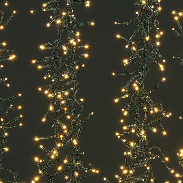 500 Cluster LED with Green Wire Basic 8 Function Twinkle Lights