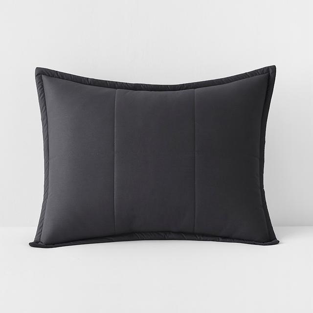 Quilted Sham - Charcoal Gray, Standard, Cotton | The Company Store