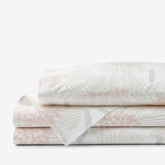 Flower Burst Classic Cool Organic Cotton Percale Sheet Set - Pink, Size Toddler | The Company Store