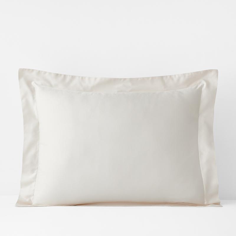 Luxe Smooth Egyptian Cotton Sateen Sham - Ivory, Size King | The Company Store