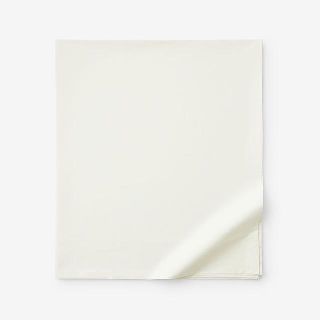 Classic Cool Cotton Percale Flat Bed Sheet - Ivory, Size Twin XL | The Company Store