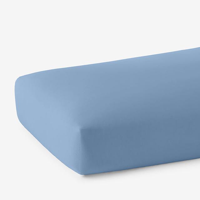 Classic Cool Cotton Percale Fitted Bed Sheet - Porcelain Blue, Full | The Company Store