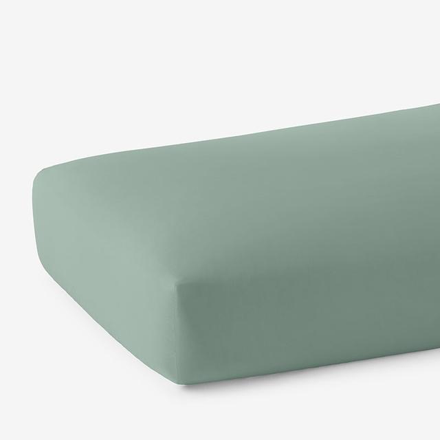 Classic Cool Cotton Percale Fitted Bed Sheet - Green, Size Queen | The Company Store