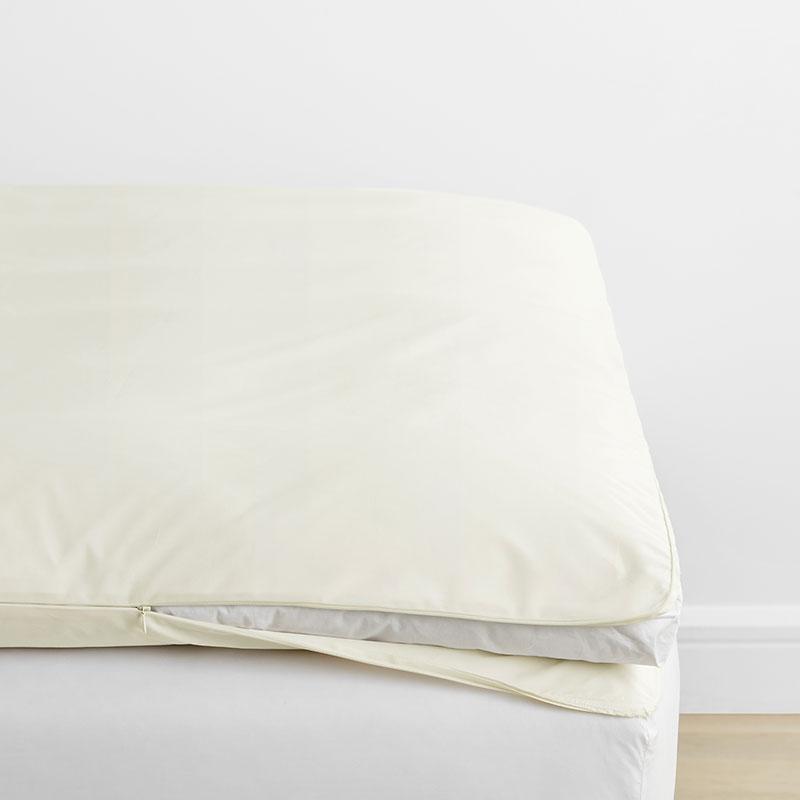 Classic Cool Cotton Percale Featherbed Cover - Ivory, Size Full | The Company Store