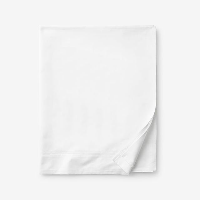 Luxe Smooth Egyptian Cotton Sateen Extra Deep Flat Bed Sheet - White, King/Cal King, Size Deep Pocket King | The Company Store
