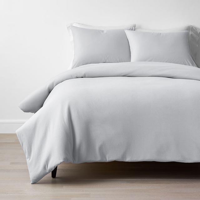 T-Shirt Soft Jersey Knit Duvet Cover Set - Light Gray, Size Twin XL, Cotton | The Company Store