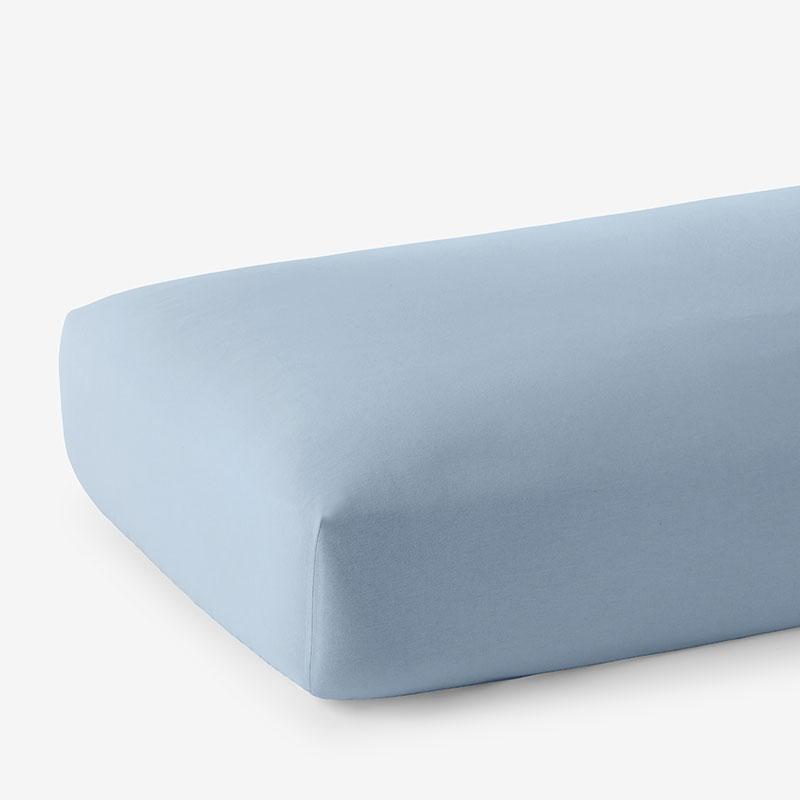 Classic Ultra-Cozy Cotton Velvet Flannel Fitted Bed Sheet - Powder Blue, Twin XL | The Company Store