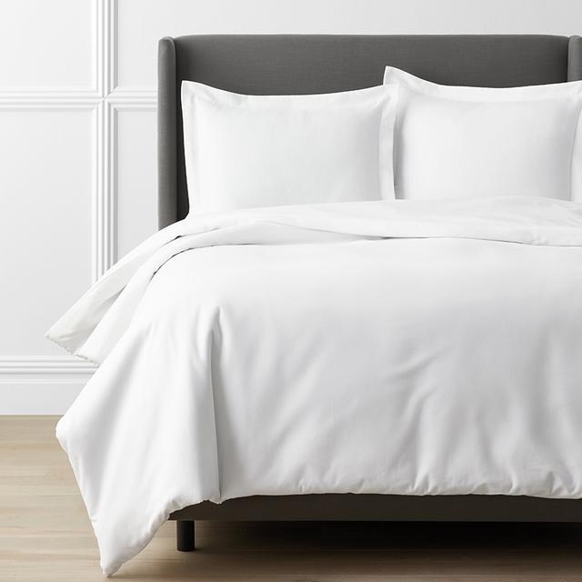 Premium Ultra-Cozy Cotton Velvet Flannel Duvet Cover - White, Size Full/queen | The Company Store